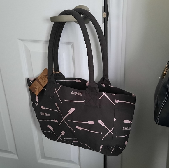 Brown Grand Portage Tote with Pink Print NWT - Picture 2 of 2
